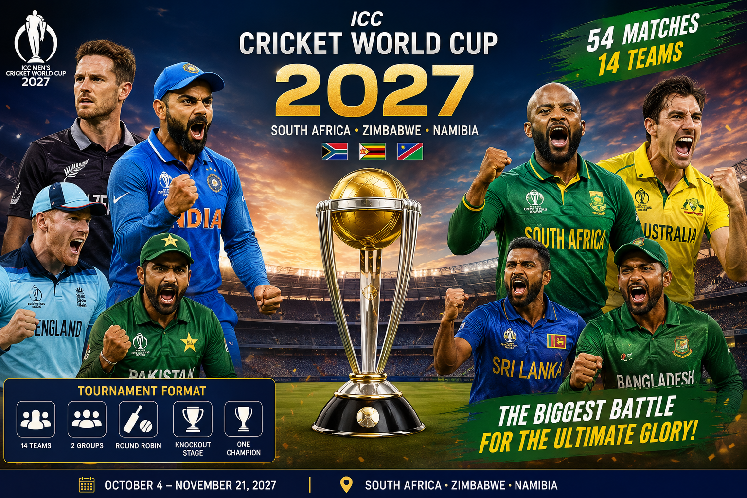ICC Cricket World Cup 2027 Live Streaming & Schedule - Bangla Cricket